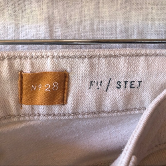 Pilcro and the Letterpress Anthropologie ivory denim jeans Stet fit size 28 - Picture 5 of 9